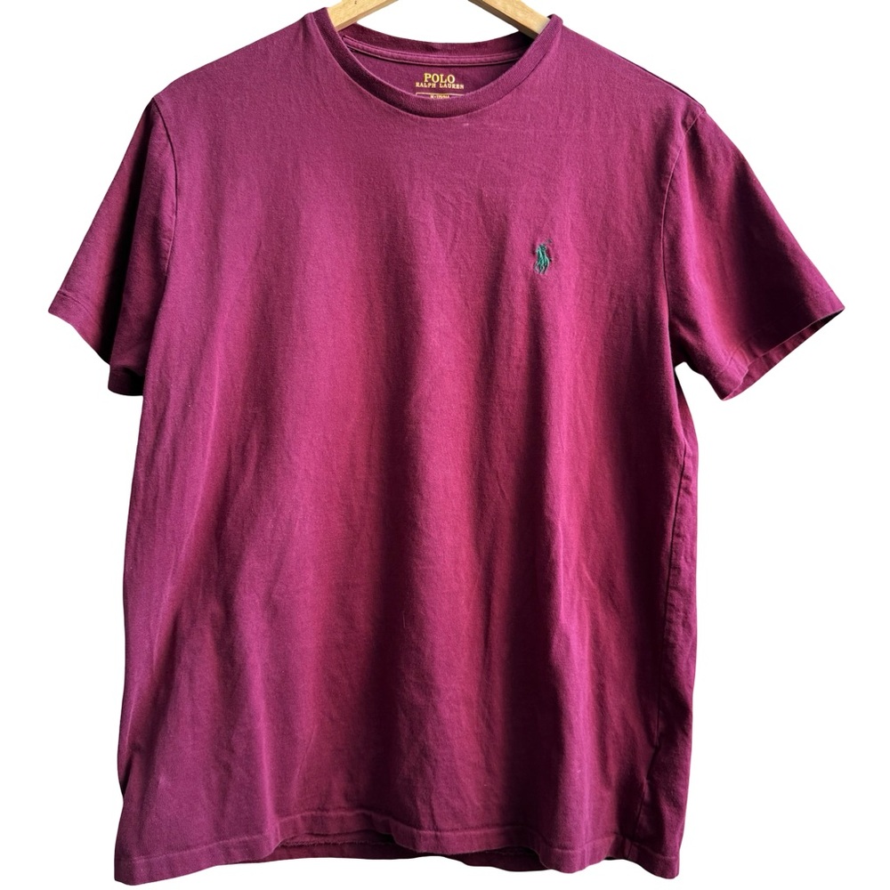 Polo by Ralph Lauren Men's Burgundy Cotton Crewneck T-Shirt M
